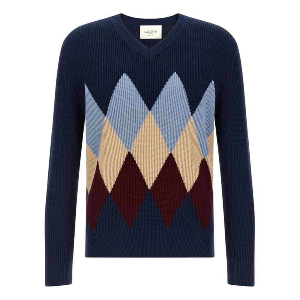 Ballantyne Blue Cotton Men's Cardigan